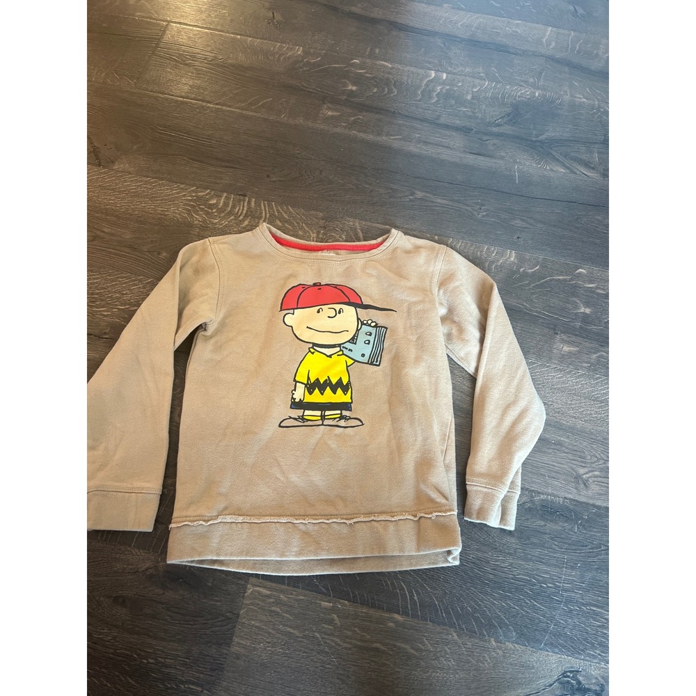 Appaman PEANUTS Charlie Brown Sweatshirt Kids Size 10 Tan Long Sleeve Crew Top